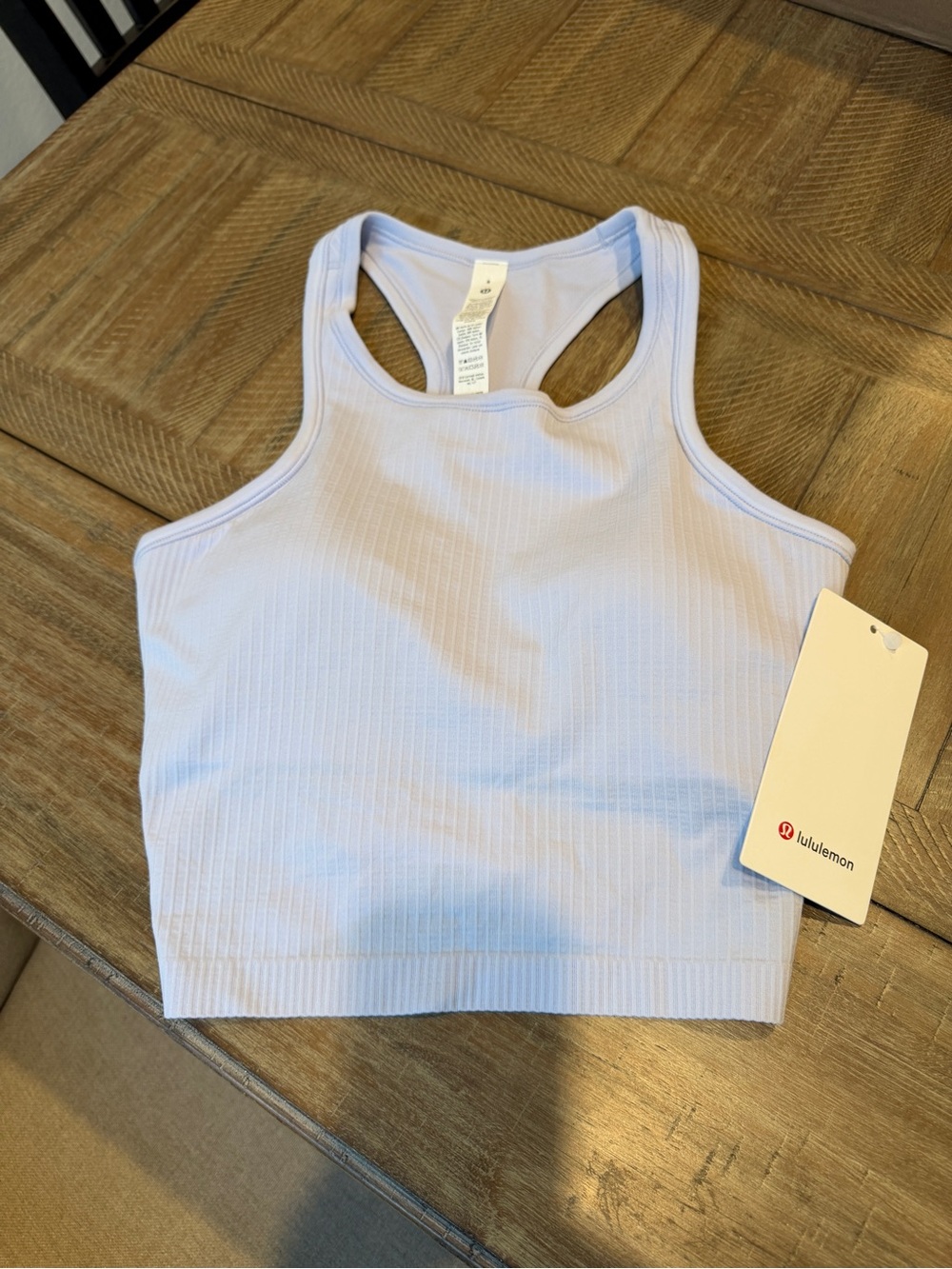 lululemon Ribbed Racerback Crop ebb to street tank in serene blue (lavender)